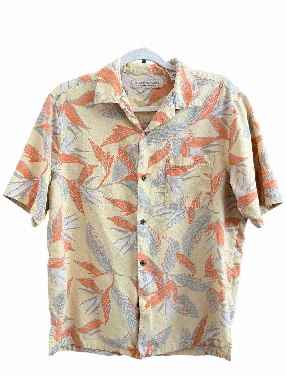 Island Republic 100% Silk Hawaiian Tropical Shirt Men’s M